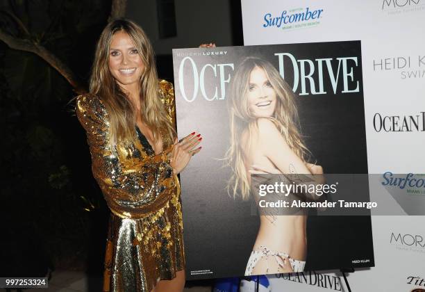 Heidi Klum attends Ocean Drive's Magazine's 25th Anniversary Swimsuit Issue Celebration on July 12, 2018 in Miami, Florida.
