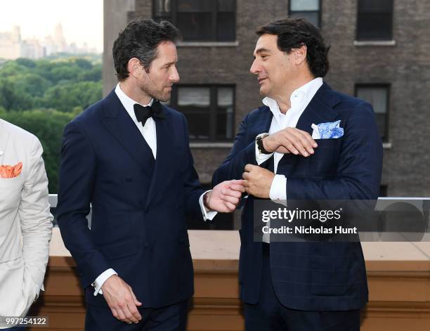 Actor Ian Bohen and Owner of Duca Sartoria Max Girombelli attend the Breguet "Classic Tour" at Carnegie Hall on July 12, 2018 in New York City.