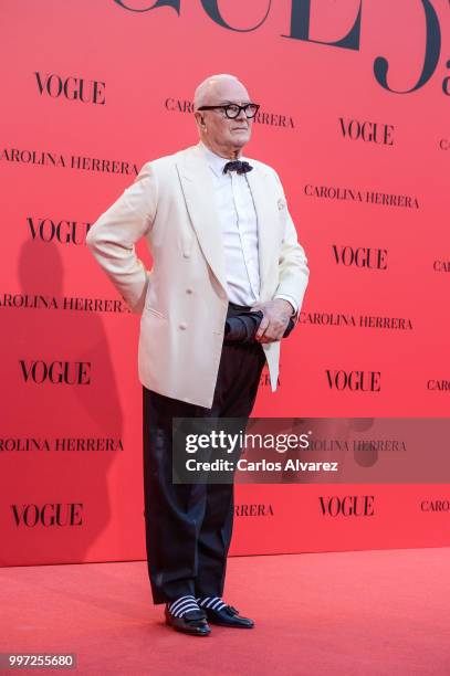 Manolo Blahnik attends Vogue 30th Anniversary Party at Casa Velazquez on July 12, 2018 in Madrid, Spain.