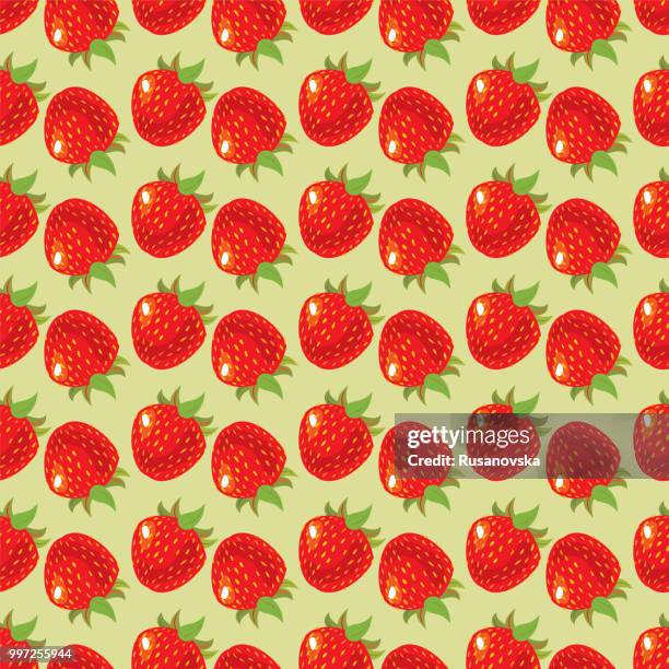 strawberries seamless pattern - strawberry background stock illustrations