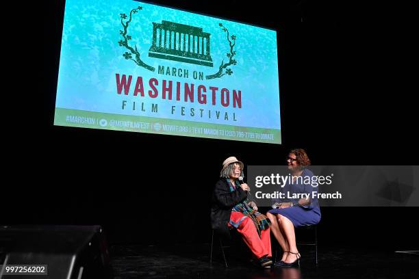 Dr. Sonia Sanchez is interviewed by Elizabeth Alexander during A Tribute to Sonia Sanchez at the opening night of March On Washington Film Festival...