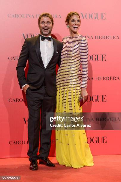 David Ascanio and Laura Sanchez attend Vogue 30th Anniversary Party at Casa Velazquez on July 12, 2018 in Madrid, Spain.