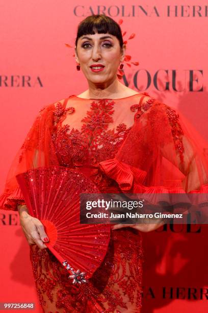 Rossy de Palma attends Vogue 30th Anniversary Party at Casa Velazquez on July 12, 2018 in Madrid, Spain.