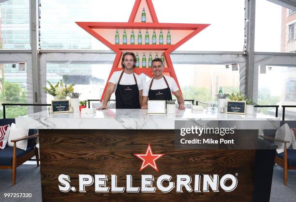 Pellegrino hosts the first-of-its-kind Manhattanhenge viewing celebration high above the streets of New York on July 12, 2018 in New York City.