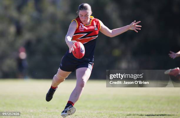 Central's Katelyn Rosenzweig in action during the AFLW U18 Championships match between Vic Metro v Central Allies at Bond University on July 13, 2018...