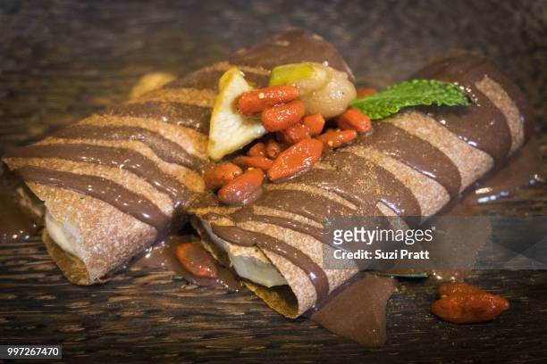 organic cacao crepe in hong kong - suzi pratt stock pictures, royalty-free photos & images