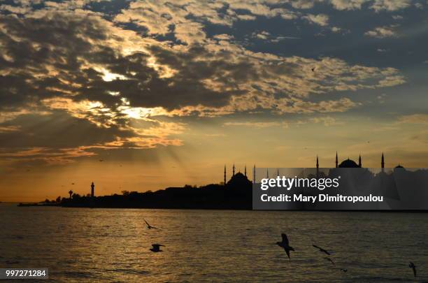 istanbul view during sunset - mary moody stock-fotos und bilder