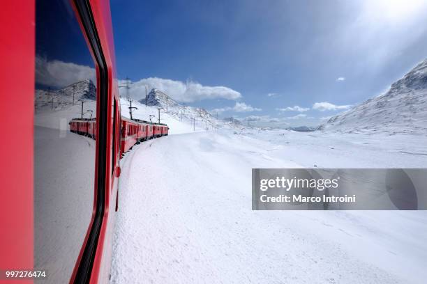 bernina express - glacier express stock pictures, royalty-free photos & images