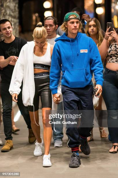 Justin Bieber and Hailey Baldwin are seen in Brooklyn on July 12, 2018 in New York City.