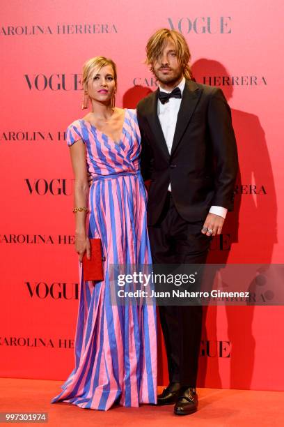 Ana Fernandez and Adrian Roma attend Vogue 30th Anniversary Party at Casa Velazquez on July 12, 2018 in Madrid, Spain.