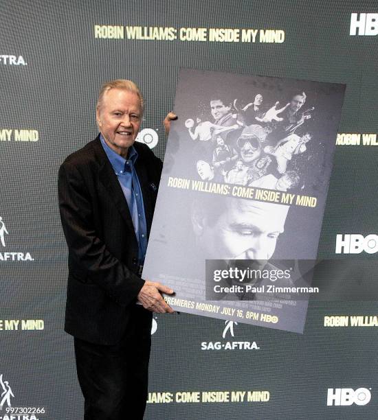 Actor Jon Voight attends "Robin Williams: Come Inside My Mind" New York Premiere at SAG-AFTRA Foundation Robin Williams Center on July 12, 2018 in...