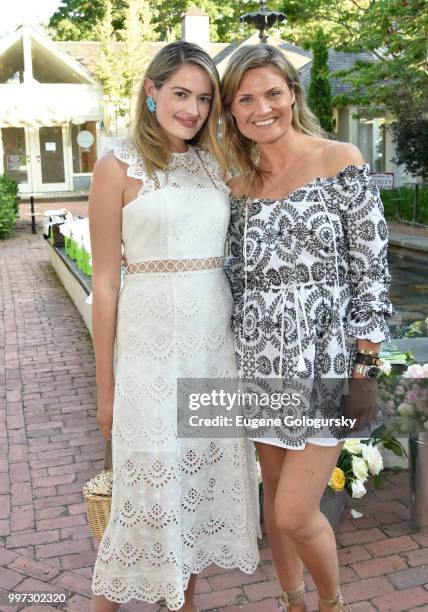 Sarah Bray and Lizzi Bickford attend the Modern Luxury + Sam Edelman Summer Fashion Event on July 12, 2018 in Southampton, New York.