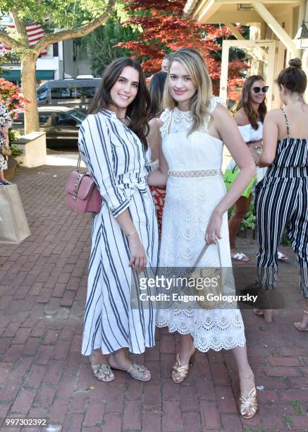 Francesca Pasini and Sarah Bray attend the Modern Luxury + Sam Edelman Summer Fashion Event on July 12, 2018 in Southampton, New York.
