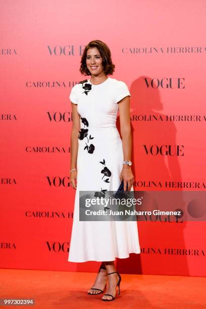 Garbine Muguruza attends Vogue 30th Anniversary Party at Casa Velazquez on July 12, 2018 in Madrid, Spain.