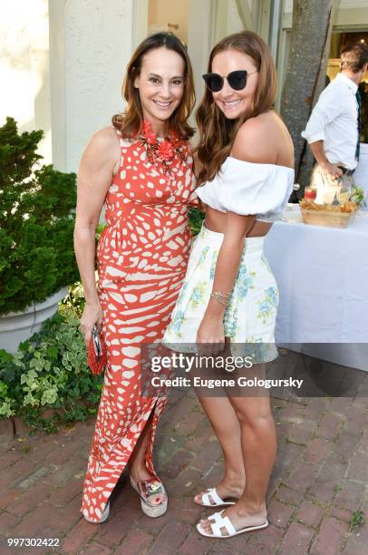 Lisa Fields and Marina Albright attend the Modern Luxury + Sam Edelman Summer Fashion Event on July 12, 2018 in Southampton, New York.