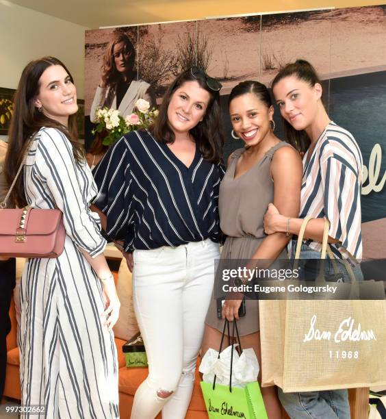 Francesca Pasini, Caitlin Donohoe, Edythe Collins and Savanah Donohoe attend the Modern Luxury + Sam Edelman Summer Fashion Event on July 12, 2018 in...