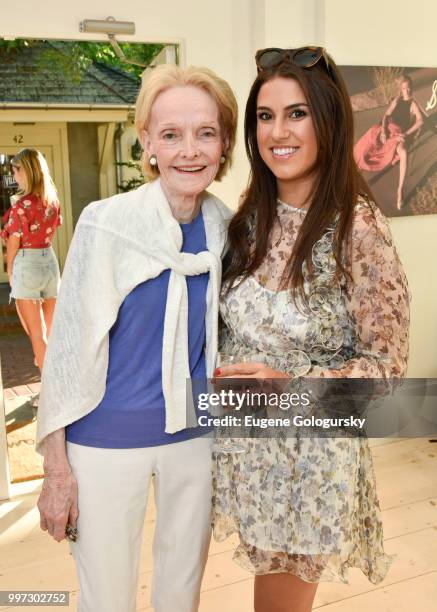 Ana Madonia and Ashley Donohoe attend the Modern Luxury + Sam Edelman Summer Fashion Event on July 12, 2018 in Southampton, New York.