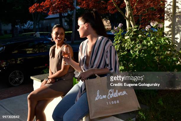 Edythe Collins and Savannah Donohoe attend the Modern Luxury + Sam Edelman Summer Fashion Event on July 12, 2018 in Southampton, New York.