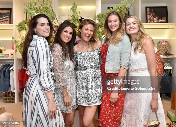 Francesca Pasini, Ashley Donohoe, Lizzi Bickford, Jessica Sodokoff and Sarah Bray attend the Modern Luxury + Sam Edelman Summer Fashion Event on July...