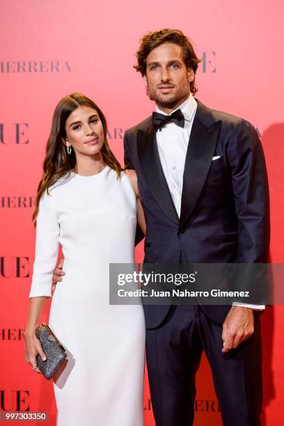 Sandra Gago and Feliciano Lopez attends Vogue 30th Anniversary Party at Casa Velazquez on July 12, 2018 in Madrid, Spain.