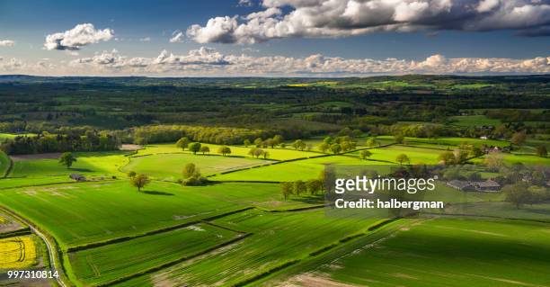 west sussex countryside - aerial panorama - sussex stock pictures, royalty-free photos & images