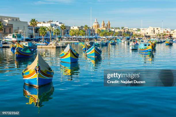 marsaxlokk, malta - marsaxlokk stockfoto's en -beelden