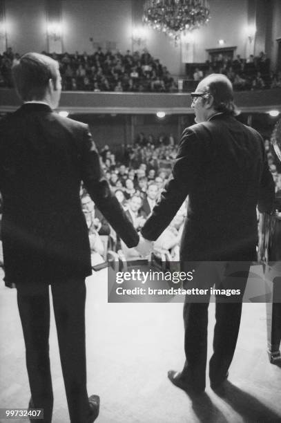 Friedrich Gulda after one of his concerts at the Konzerthaus. Vienna. Photograph. November 1969