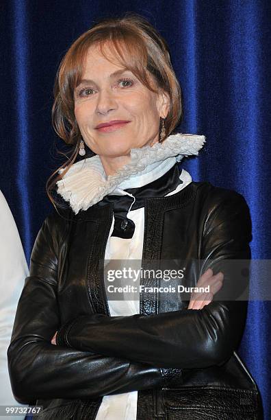 Actress Isabelle Huppert attends "Copacabana" Premiere at Espace Miramar during the 63rd Annual Cannes Film Festival on May 17, 2010 in Cannes,...