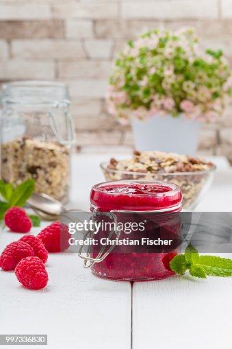 Raspberry jam with mint Raspberry jam with mint