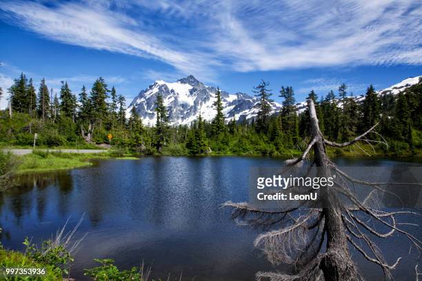mount shuksan in summer, wa, usa - mt shuksan stock pictures, royalty-free photos & images