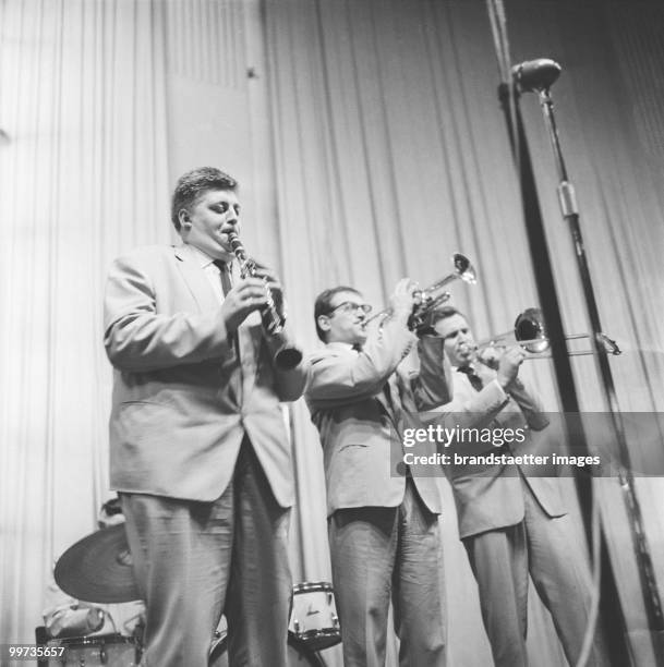 Fatty George giving a concert in the Konzerthaus. Vienna. Photograph. 1957. (Photo by Barbara Pflaum