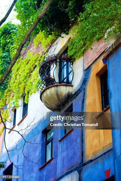 at hundertwasser haus - haus stock pictures, royalty-free photos & images