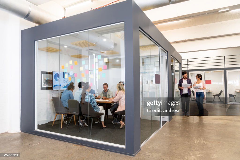 BGroup of people in a business meeting at a creative office