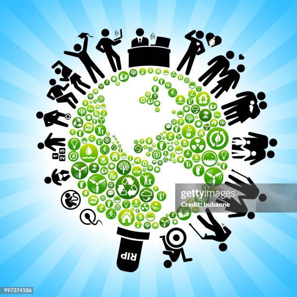 planet earth environment human life cycle background - baby stick figure stock illustrations