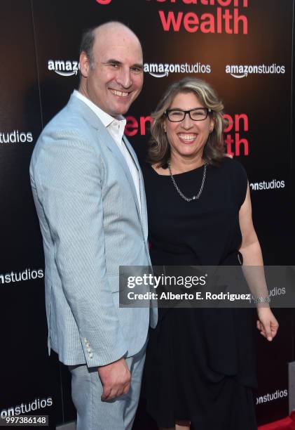 Matthew Greenfield and Lauren Greenfield attend the premiere of Amazon Studios' "Generation Wealth" at ArcLight Hollywood on July 12, 2018 in...