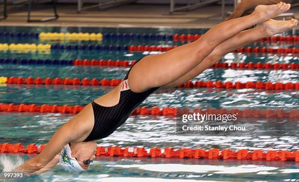 Cindy Ong of Malaysia in action during a training session held at the Bukit Jalil Aquatic Center, Kuala Lumpur, Malaysia ahead of the 21st South East...