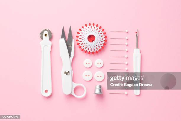 sewing tools - thimble stock pictures, royalty-free photos & images