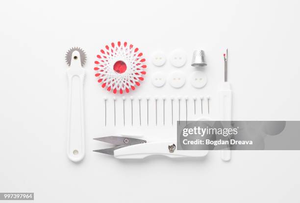 sewing tools - thimble stock pictures, royalty-free photos & images