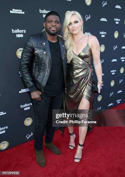 Subban and Lindsey Vonn attend SI Fashionable 50 Event on July 12, 2018 in Los Angeles, California.