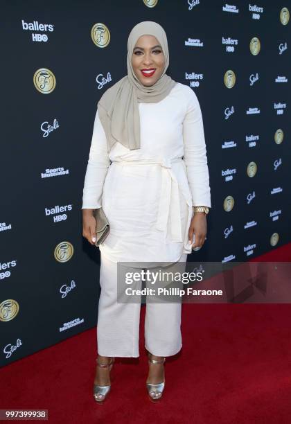 Ibtihaj Muhammad attends SI Fashionable 50 Event on July 12, 2018 in Los Angeles, California.