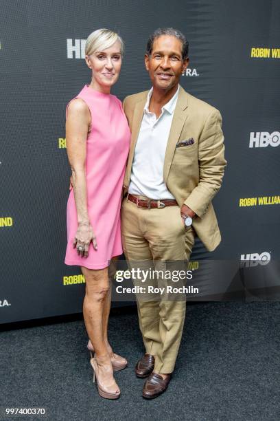 Hilary Quinlan and Bryant Gumbel attend "Robin Williams: Come Inside My Mind" New York Premiere at The Robin Williams Center on July 12, 2018 in New...
