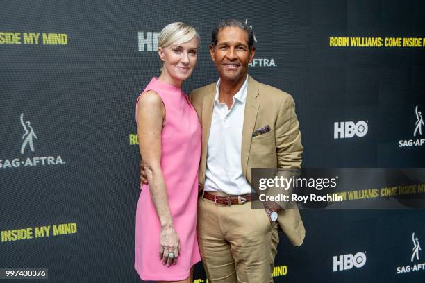 Hilary Quinlan and Bryant Gumbel attend "Robin Williams: Come Inside My Mind" New York Premiere at The Robin Williams Center on July 12, 2018 in New...