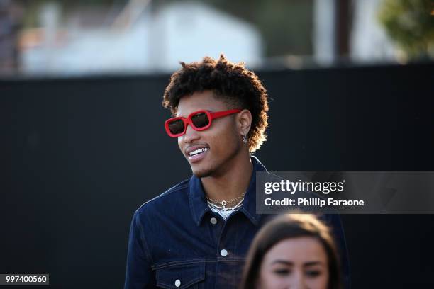 Kelly Oubre Jr. Attends SI Fashionable 50 Event on July 12, 2018 in Los Angeles, California.