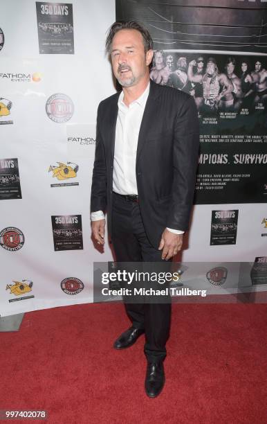 Actor David Arquette attends a screening of the pro wrestling documentary "350 Days" at TCL Chinese 6 Theatres on July 12, 2018 in Hollywood,...