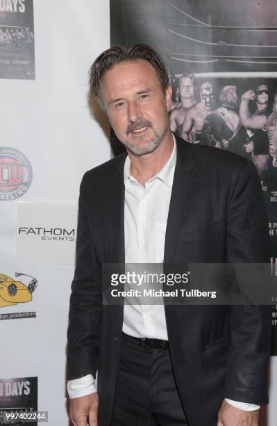 Actor David Arquette attends a screening of the pro wrestling documentary "350 Days" at TCL Chinese 6 Theatres on July 12, 2018 in Hollywood,...
