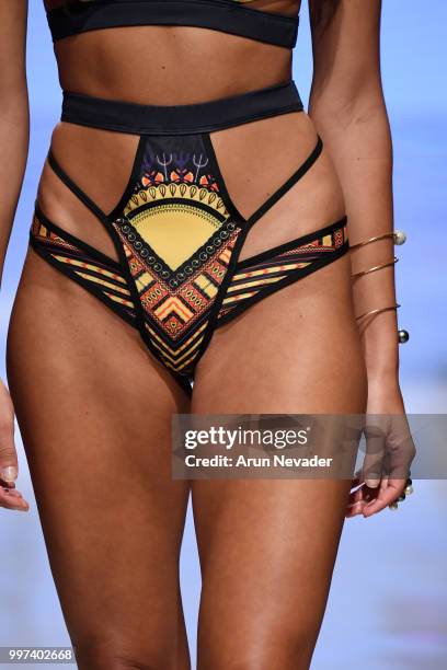 Model walks the runway for Silvia Ulson at Miami Swim Week powered by Art Hearts Fashion Swim/Resort 2018/19 at Faena Forum on July 12, 2018 in Miami...