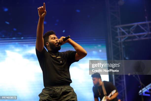 Singer Khalid performs at the NOS Alive 2018 music festival in Lisbon, Portugal, on July 12, 2018.