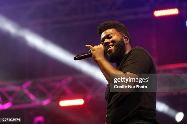 Singer Khalid performs at the NOS Alive 2018 music festival in Lisbon, Portugal, on July 12, 2018.