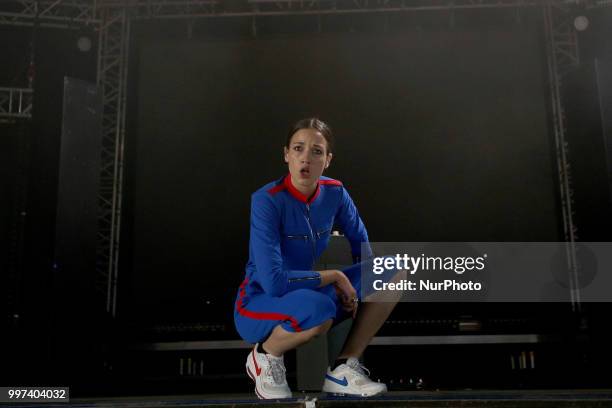 French singer Jain performs at the NOS Alive 2018 music festival in Lisbon, Portugal, on July 12, 2018.