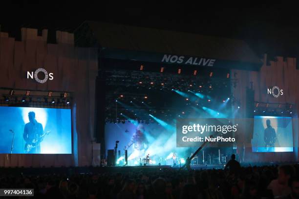 Irish rock band Snow Patrol performs at the NOS Alive 2018 music festival in Lisbon, Portugal, on July 12, 2018.